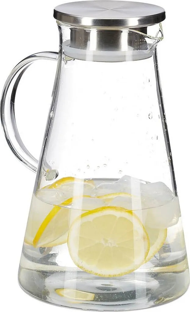  Relaxdays Glaskaraffe Mit Deckel 1,8 Liter