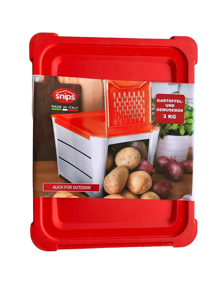  Snips Kartoffelbox / Gemüsebox 3 Kg.Kartoffelkiste, Vorratsbox LxBxH 25,3x20x17,4cm Rot-Weiß