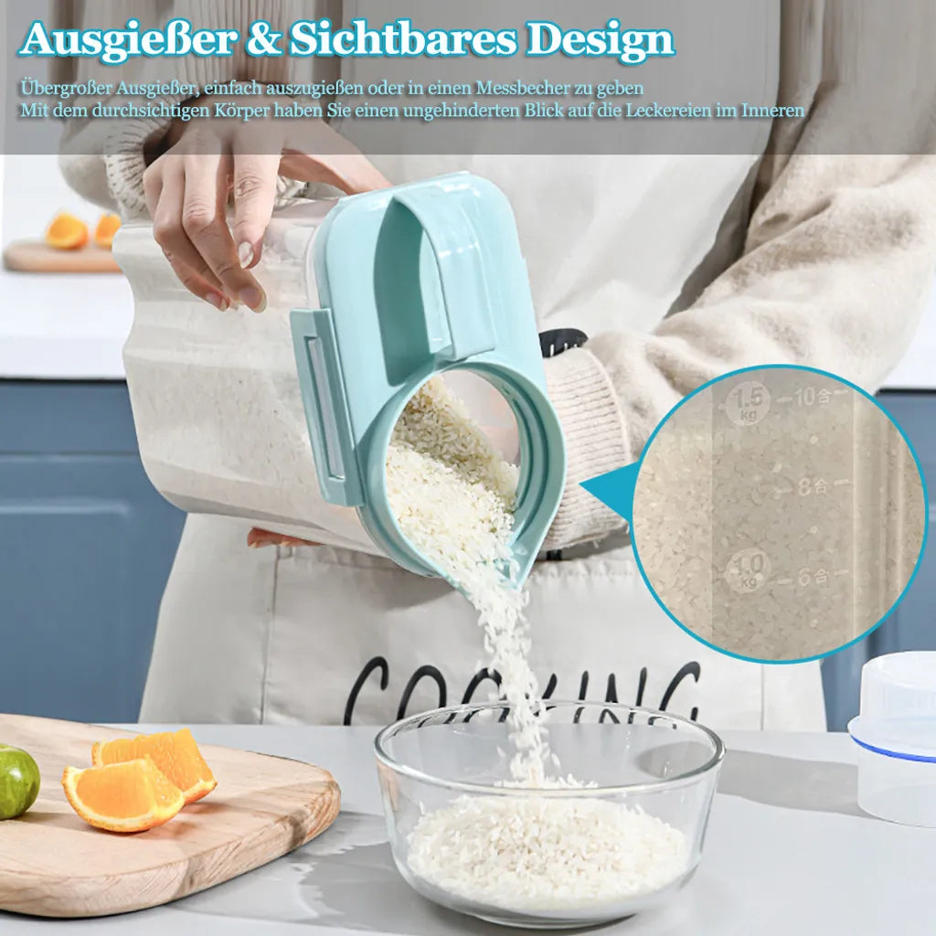  Vorratsdosen 2L Müslidosen Mit Messbecher BPA-frei Luftdicht Müsli Schüttdose Mit Deckel Kunststoff Vorratsbehälter Küche Aufbewahrungsbox Für Mehl Getreide Reis (Blau)