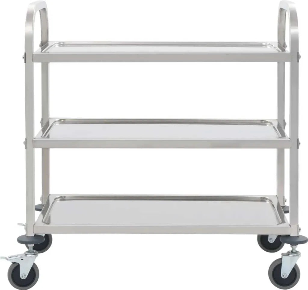  VidaXL 3-Stufiger Servierwagen 95x45x83,5 Cm Edelstahl