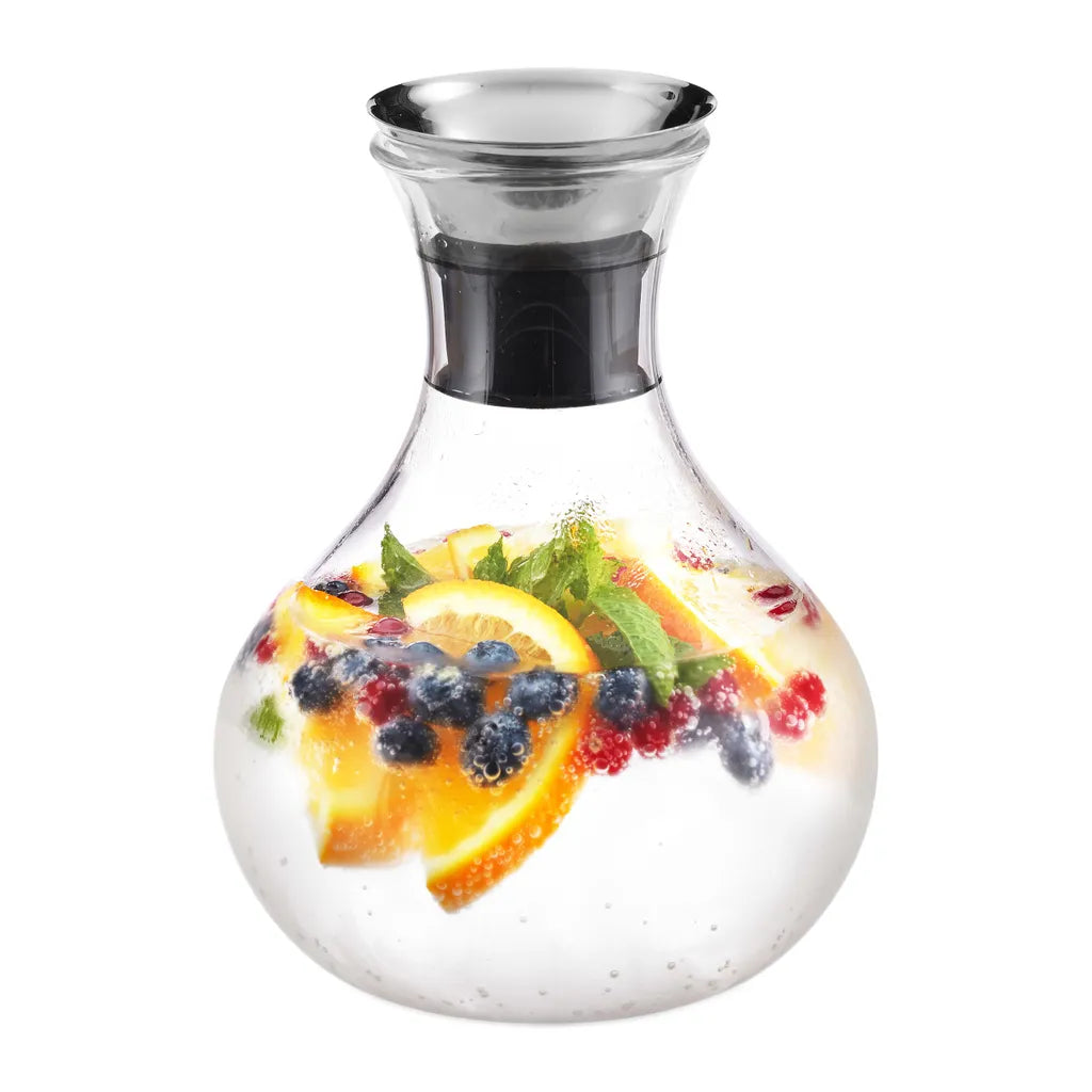  Relaxdays Glaskaraffe 1,5 Liter Bauchig