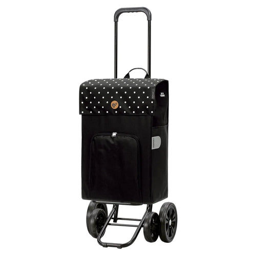  Andersen Shopper Quattro Mit 4 Rädern, Höhenverstellbar Mit Rad Ø 15 Und 20cm Und 45 Liter Tasche Malit Schwarz Mit Kühlfach