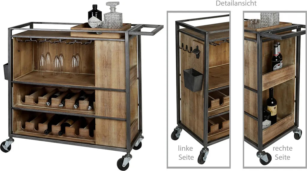  Casablanca Servierwagen Factory Holz/Metall L.97cm (BxHxT) 86 X 97 X 36 Cm