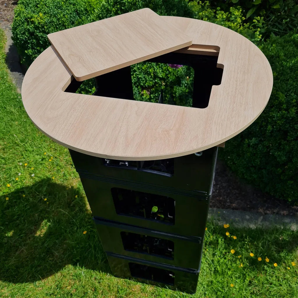 Bierkistentisch STANDARD Rund - Holzoptik