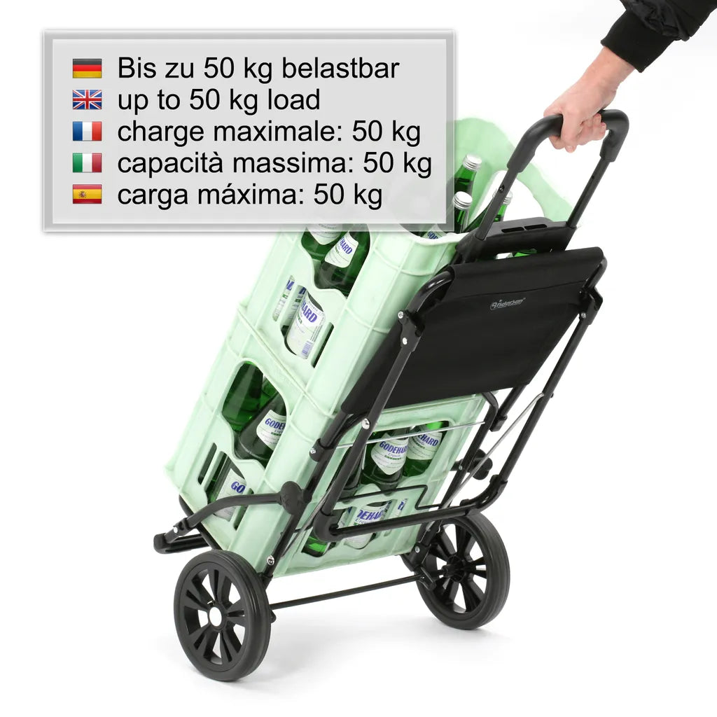 Andersen Shopper Komfort Mit Ausklappbarem Sitz Und 54 Liter Tasche Milla Schwarz