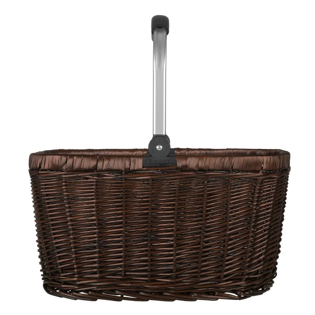  Einkaufskorb Geflochtene Weide 22 L Dunkelbraun Alurahmen - Braun