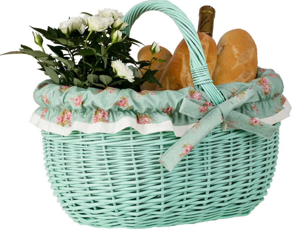  Einkaufskorb / Geschenkkorb Aus Weide, Mint