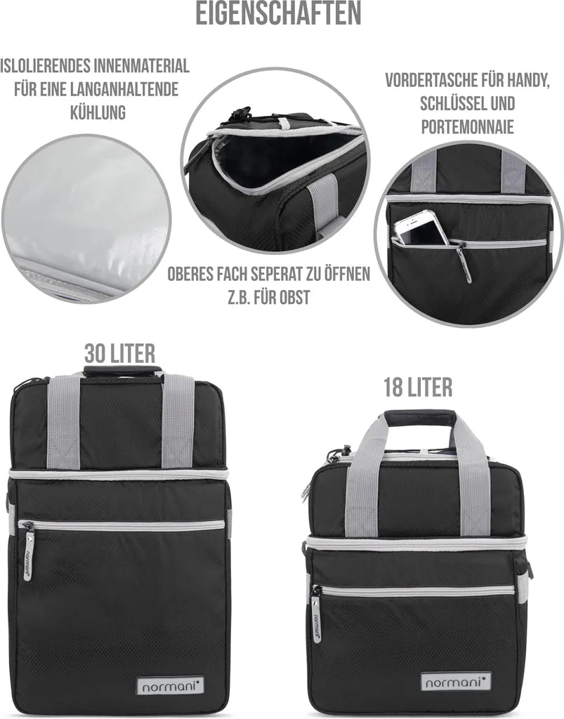  Normani Isolierte Kühltasche Mit 2 Fächern 30 L