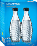  SodaStream Glaskaraffe Duo Pack Mit Schwarzem Deckel 2 Stück Je 600ml