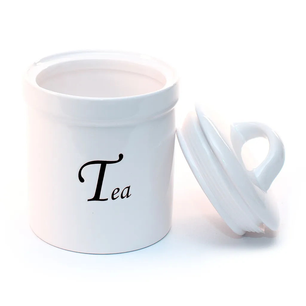  Teebehälter Keramik Weiß Vorratsbehälter Mit Deckel Vorratsdose Frischhaltdose "TEA" 830ml