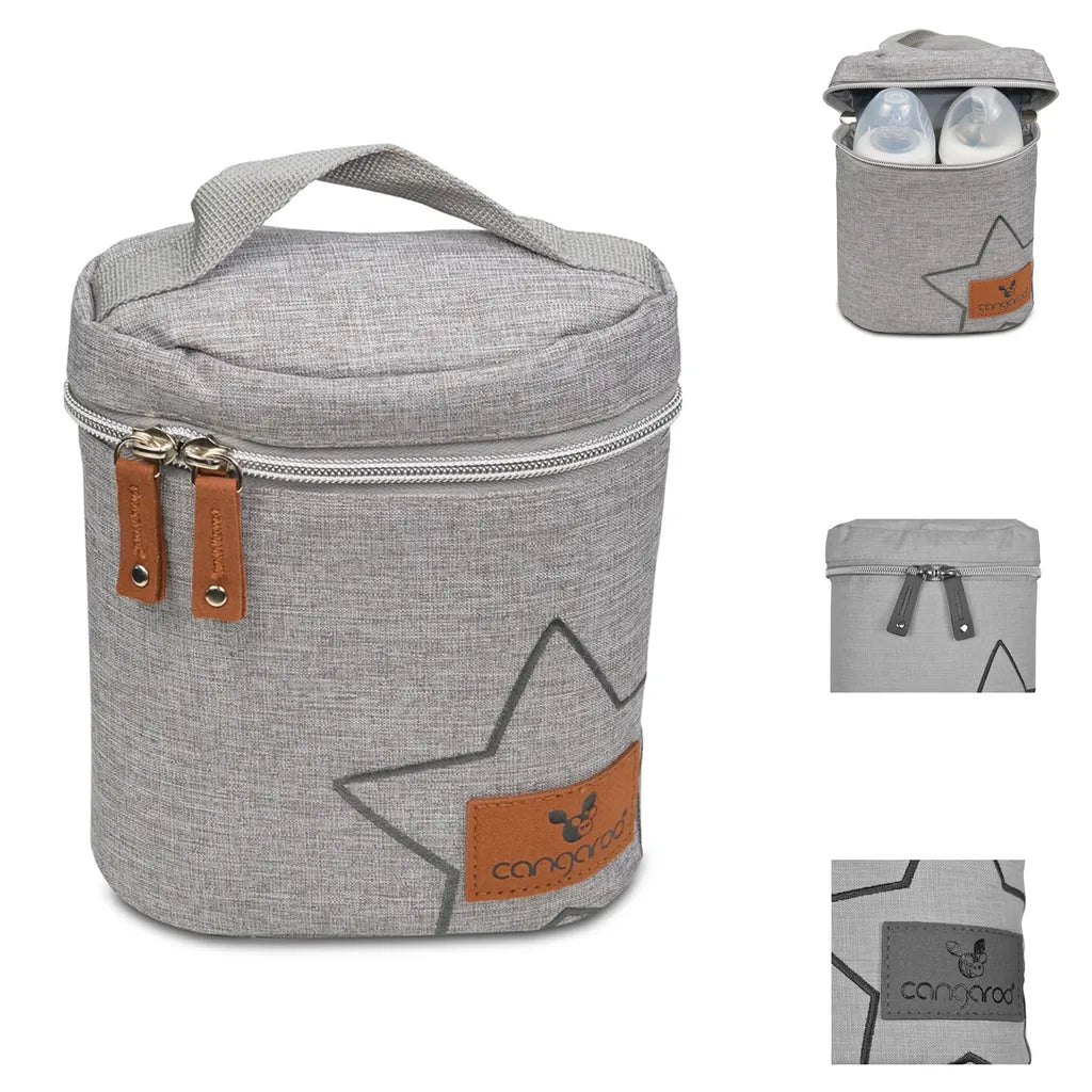  Cangaroo Thermotasche Charlie Thermobox Für 2 Babyflaschen Reißverschluss Griff Hellgrau