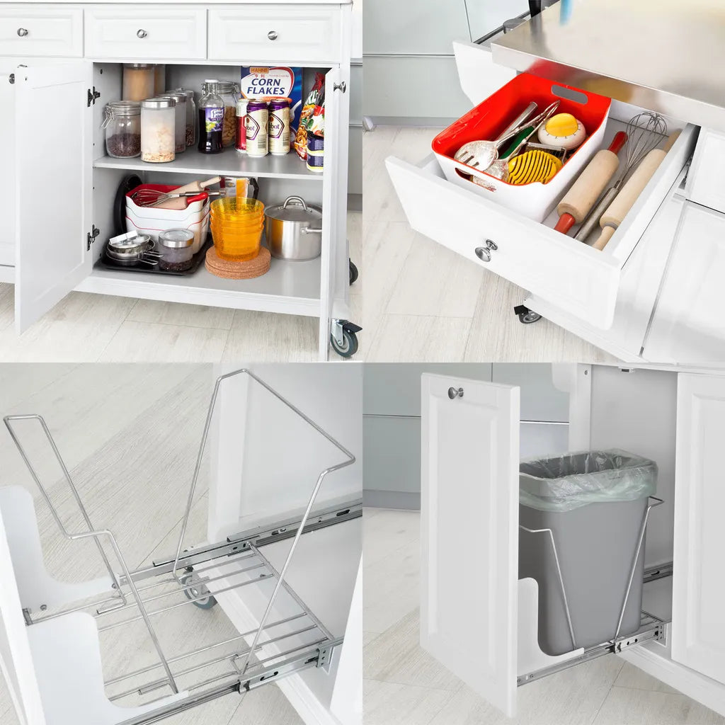  SoBuy Küchenwagen Mit Edelstahltop,Küchenschrank,Rollwagen FKW33-W