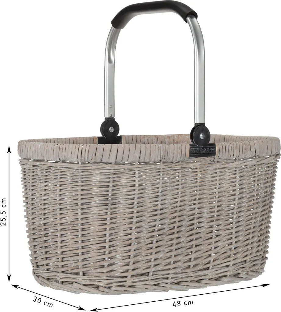  Einkaufskorb Nachhaltig Stabil Natur - Weide 22 L Beige 46,5 X 31 X 29 Cm - Grau