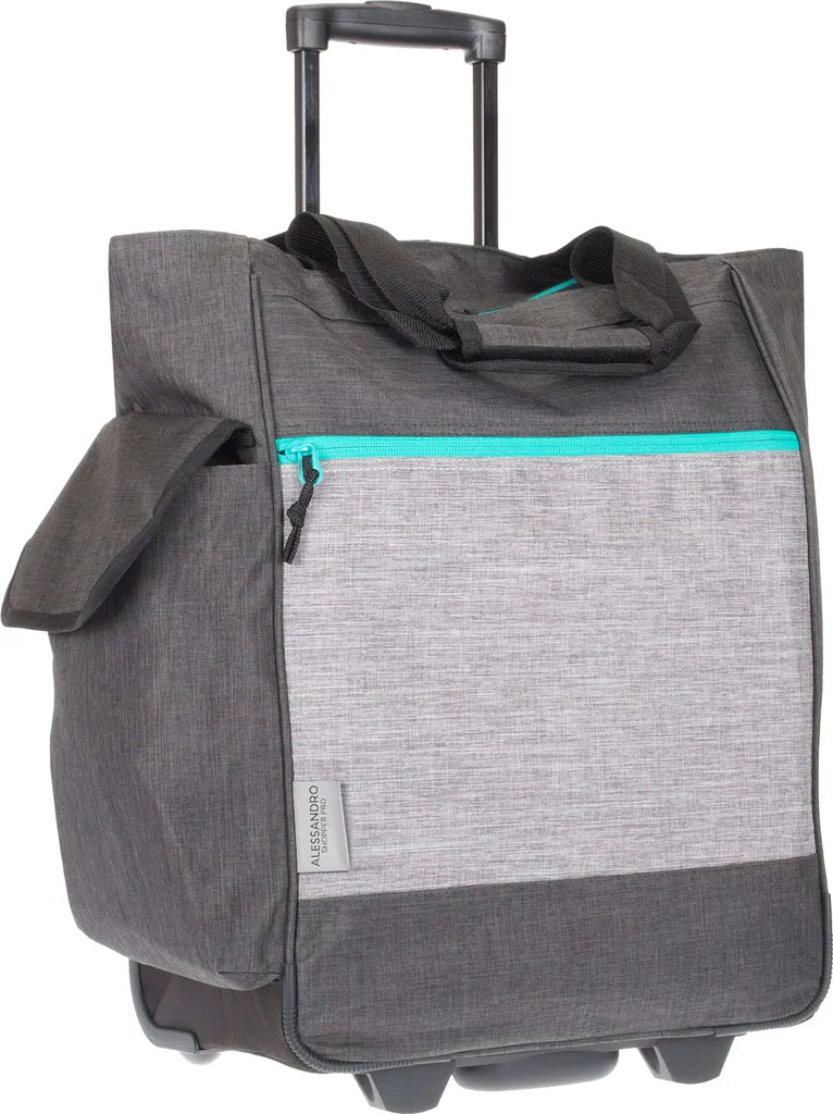  Trolley Einkaufstrolley Einkaufsroller Alessandro Pro Shopper Mit Stabilem Stand Einkaufstrolly Einkaufstasche Saunatrolley Trolly 38L 12894 Two Tone Grey Grau