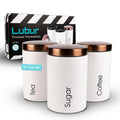  Lubur Premium Vorratsdosen Set - 3X Aufbewahrungsdose Für Lebensmittel - 1L Vorratsbehälter In Edlem Design Storage Jars - Pflegeleichte Vorratsdose Mit Deckel