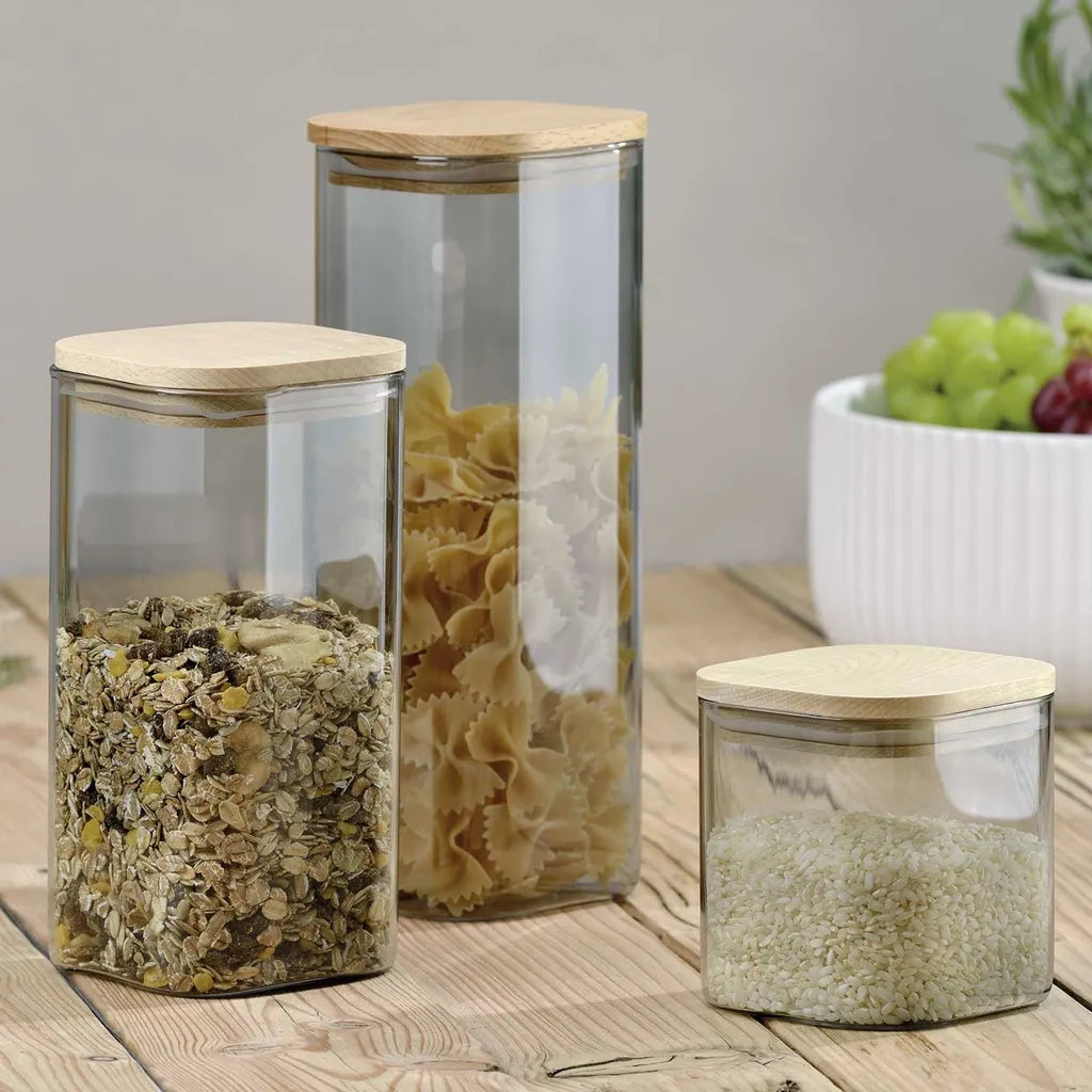  Kela Vorratsglas 2.1 Liter Glas Vorratsdose Nea Mit Buchenholzdeckel