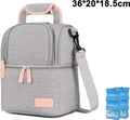  Kühltasche Für Muttermilch, Babyflasche, Wasserdicht, Für Gefrierschrank, Mama, Reiserucksack, Tragbar, Wärmeisoliert, Lunchbox Für Damen, Herren, Kinder, Große Kapazität, Handtasche,Grey