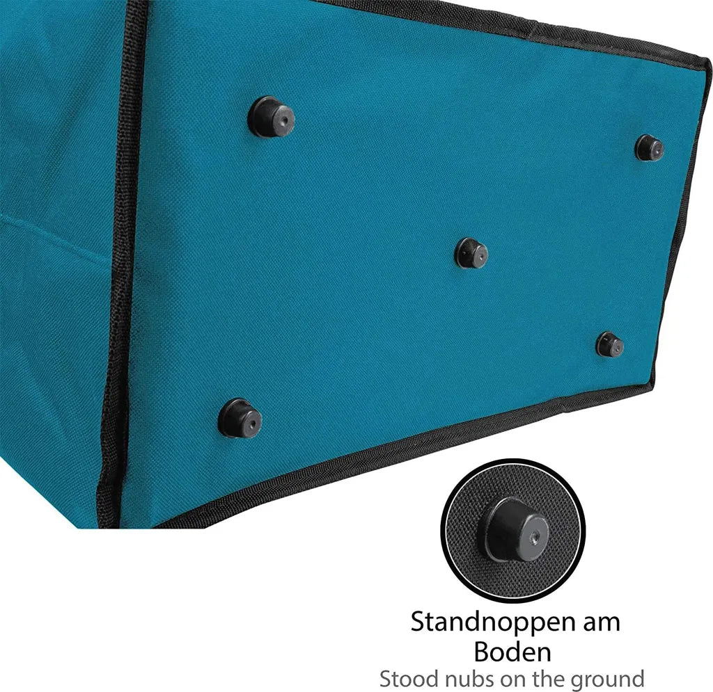  ONVAYA® Einkaufskorb Faltbar Mit Kühlfunktion | Petrol | Faltkorb Mit Deckel | Isolierkorb | Einkaufstasche | Klappkorb | Thermokorb Klappbar