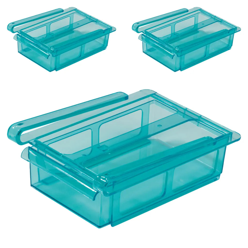  GOURMETmaxx Klemm-Schublade Für Kühlschrank, 3er-Set Schublade Klemm Kühlschrank GOURMETmaxx Zusatzfach Gemüsefach 3er-Set Ordnung