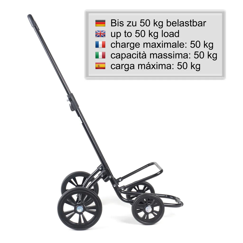  Andersen Shopper Quattro Stahl Höhenverstellbar Mit Rad Ø 15 Und 20 Cm Und 62 Liter Tasche Hydro 2.0 Schwarz Mit Kühlfach