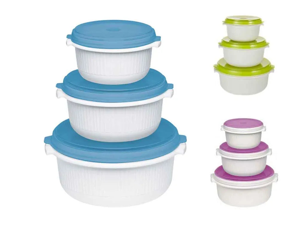  Emsa Micro Family Starter Set, Weiß/Brombeer, 0,5/1,0/1,5 L, 508455