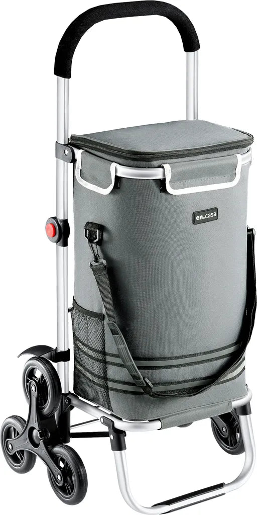  Treppensteiger Einkaufstrolley Neef Einkaufswagen Mit Thermotasche 41 Liter Bis 20 Kg Belastbar Transportwagen Mit Abnehmbarer Einkaufstasche Klappbar Dunkelgrau