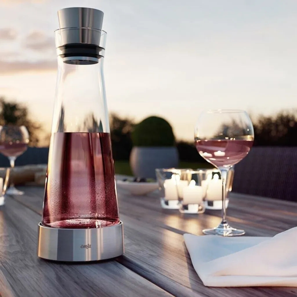  Emsa Kühlkaraffe FLOW Slim 1,0 Liter Glas / Edelstahl