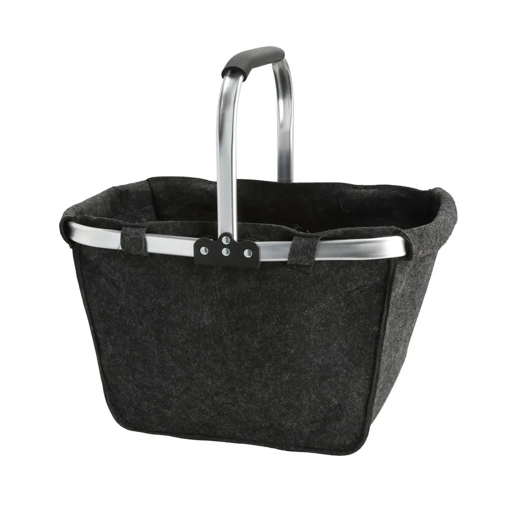  Einkaufskorb Filz Anthrazit 48 X 28 X 29 Cm Platzsparend Faltbarer Filzkorb