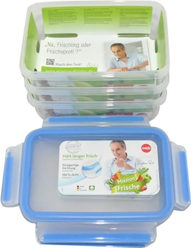  Emsa Clip & Close Frischhaltedosen 3er-Set á 0,55 L, Blau
