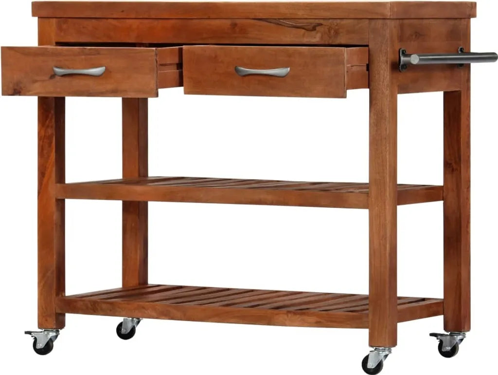 VidaXL Servierwagen 100x48x89 Cm Massivholz Akazie