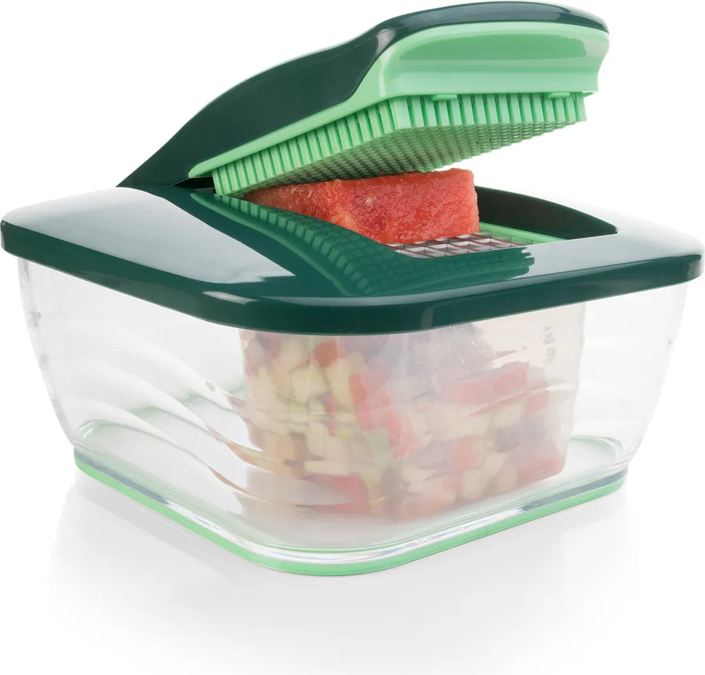  Genius Nicer Dicer Chef Auffangbehälter Groß & Klein Inkl. Deckel 6 Tlg 1 X 3300 Ml & 2 X 700 Ml Smaragdgrün; A27056
