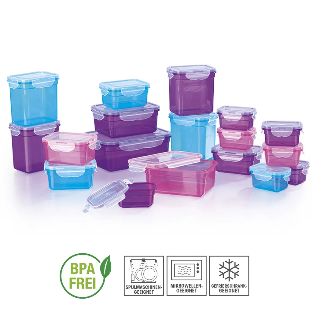 GOURMETmaxx Frischhaltedosen Klick-it, 36-teilig Frischhaltedosen Set Klick-It Gefrierdosen Lunchbox Mikrowelle Brotdose 18 Stück