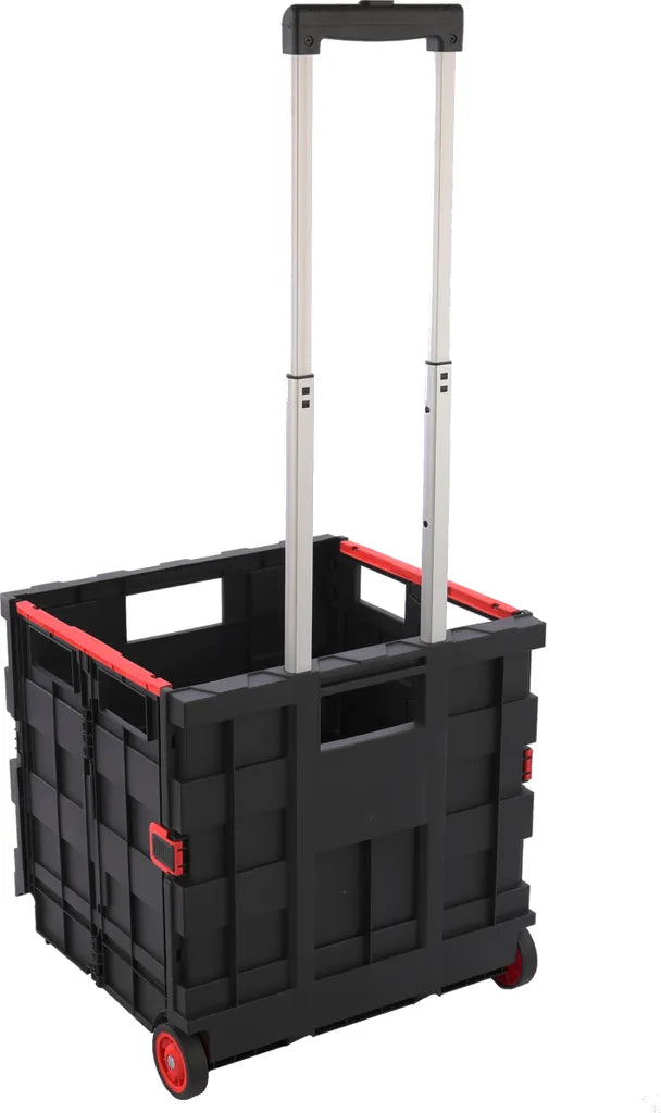  Einkaufswagen Korb Transporter Einkaufstrolley Mit Räder Klappbarer Teleskopgriff Aluminium Kunststoff 40 X 36 X 95 Cm Klappwagen