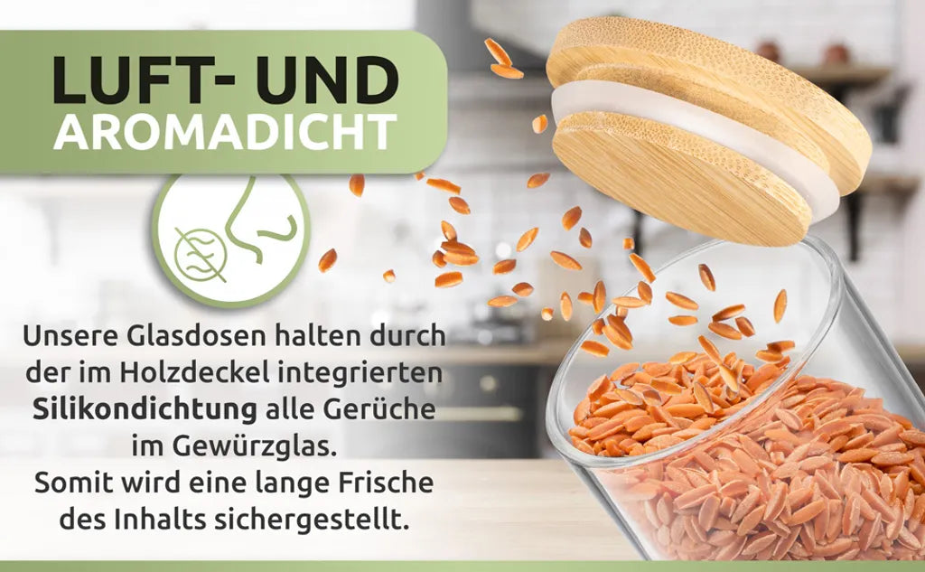  PORADA 12 Stapelbare Gewürzgläser Set 150ml Glasbehälter Mit Deckel Aufbewahrung Küche Gewürzdosen Vorratsdosen Glas Mit Deckel Aufbewahrungsgläser Küchenorganisation Aufbewahrung…