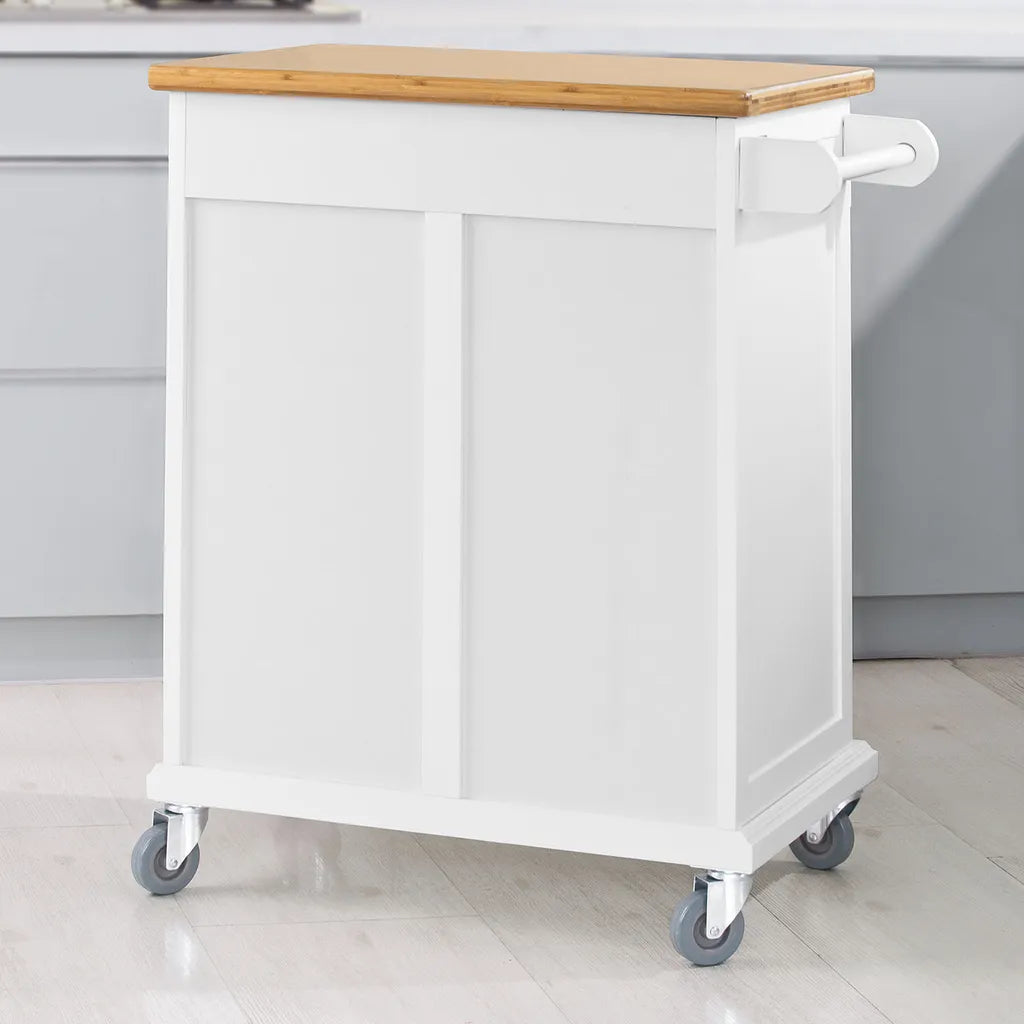  SoBuy Küchenwagen Aus MDF Mit Bambus Top, Küchenschrank, Servierwagen FKW13-WN