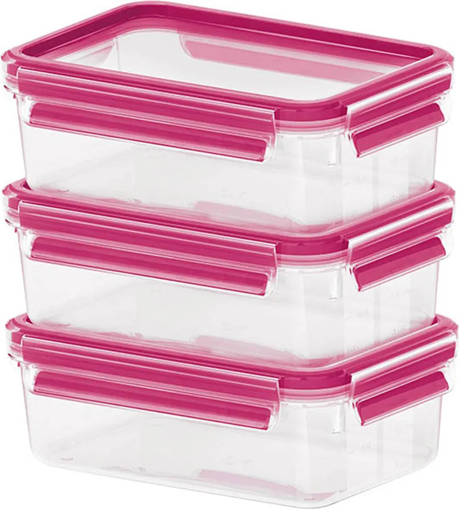  Emsa Clip&Close Frischhaltedosen 3er-Set 0,55 L, Violett