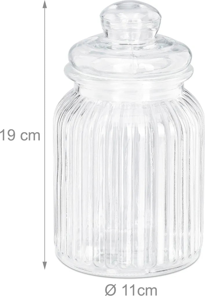  Relaxdays Vorratsgläser 6er Set 1000 Ml