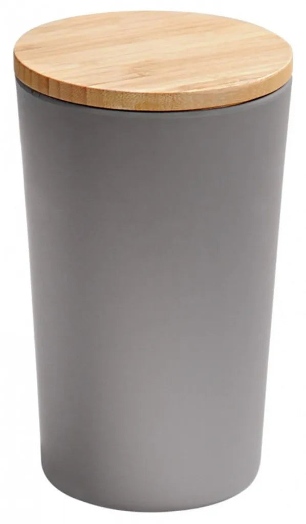  KESPER Vorratsdose, Kunststoff Mit Bambusdeckel, Grau, Ø 11,5 Cm, Höhe: 18,7 Cm, 32601
