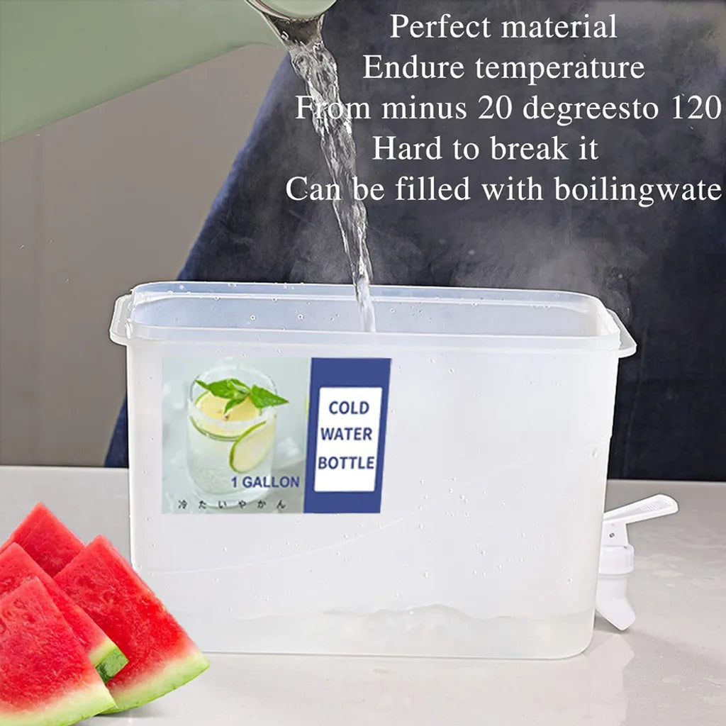  Getränkespender Aus Kunststoff, Getränkespender Mit Zapfen, 3.5L/ 5L L Eissaft, Limonadenspender Für Party, Täglicher Gebrauch, Milchspender Für Kühlschrank Gallone, Kleiner Wasserspender,3,5 L