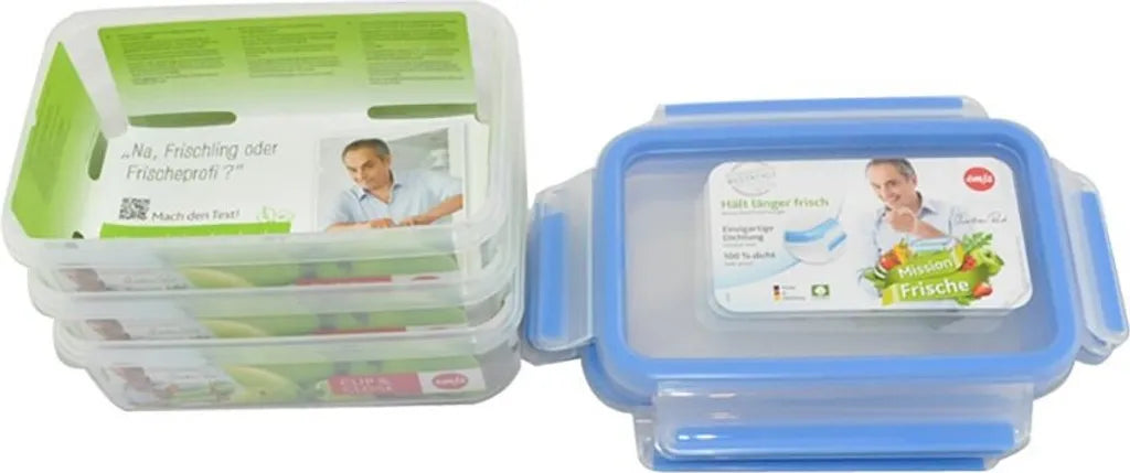  Emsa Clip & Close Frischhaltedosen 3er-Set á 0,55 L, Blau