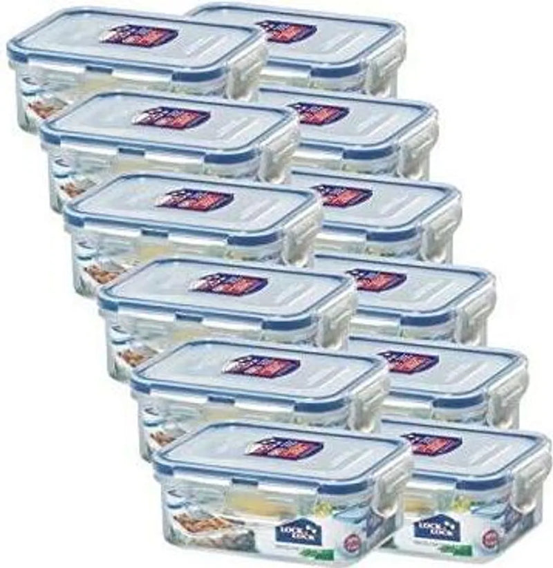  Lock & Lock 12er Set Frischhaltebox Rechteckig 350ml 135x102x52mm HPL806