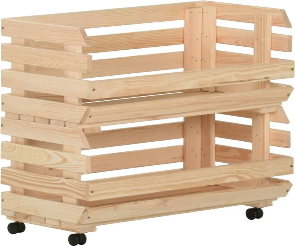  VidaXL Gemüsewagen 77x30x80 Cm Massivholz Kiefer