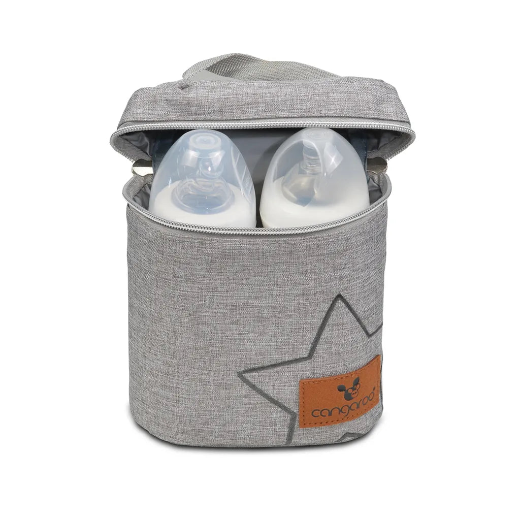  Cangaroo Thermotasche Charlie Thermobox Für 2 Babyflaschen Reißverschluss Griff Hellgrau