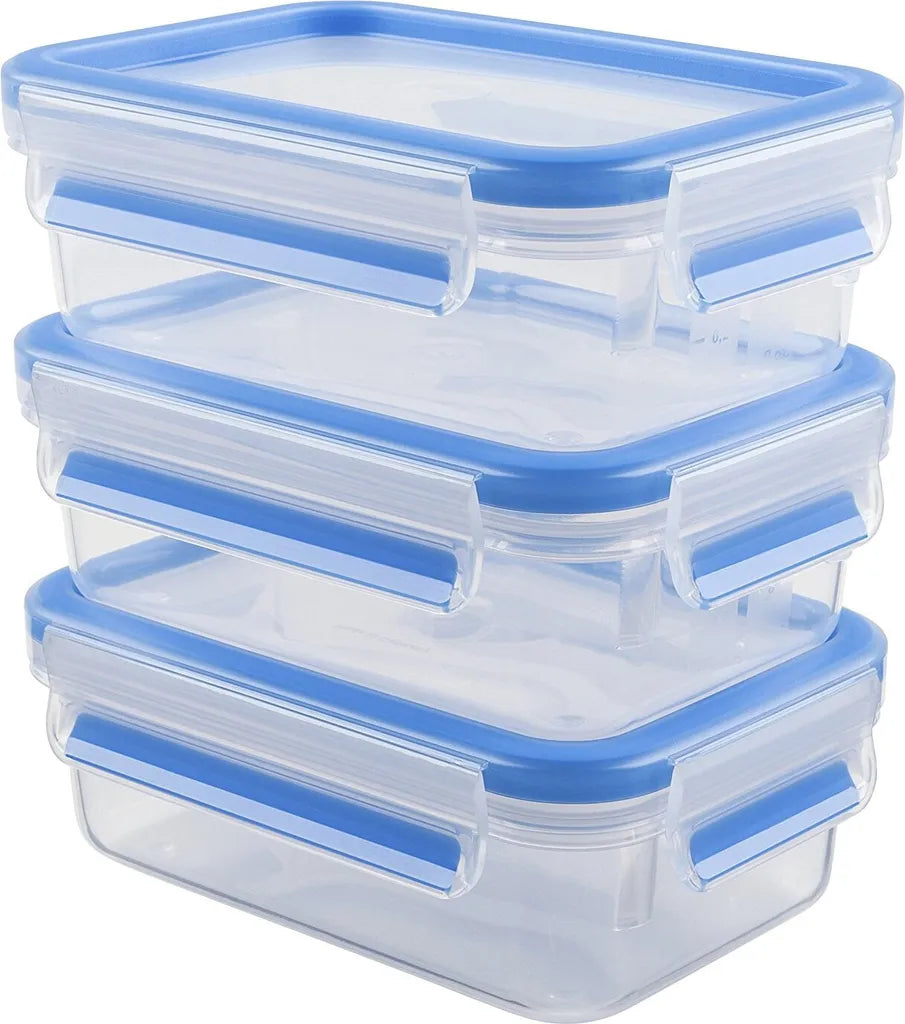  Emsa Clip & Close Frischhaltedosen 3er-Set á 0,55 L, Blau
