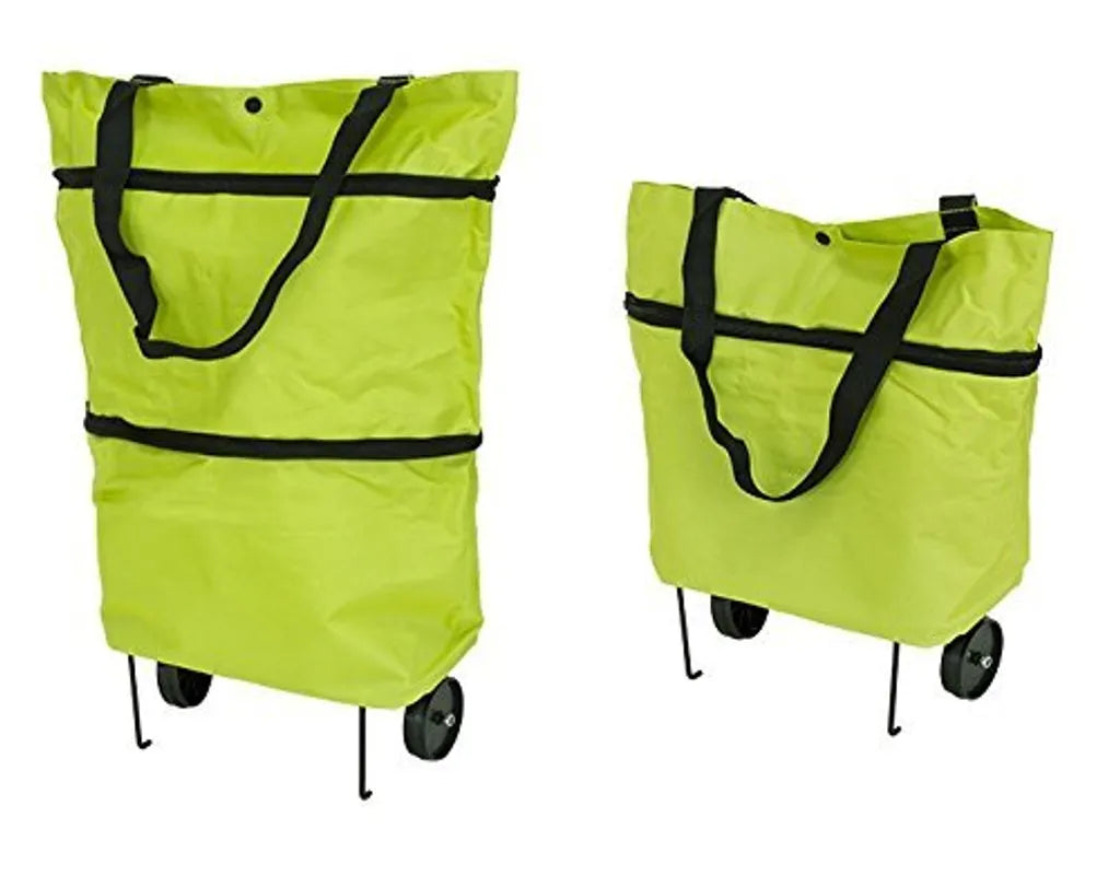  HUKITECH Einkaufstrolley Mit Klappbaren Rädern Und Stützen (faltbar - Leicht - Wasserabweisend) Tasche Einkaufstasche Picknicktasche