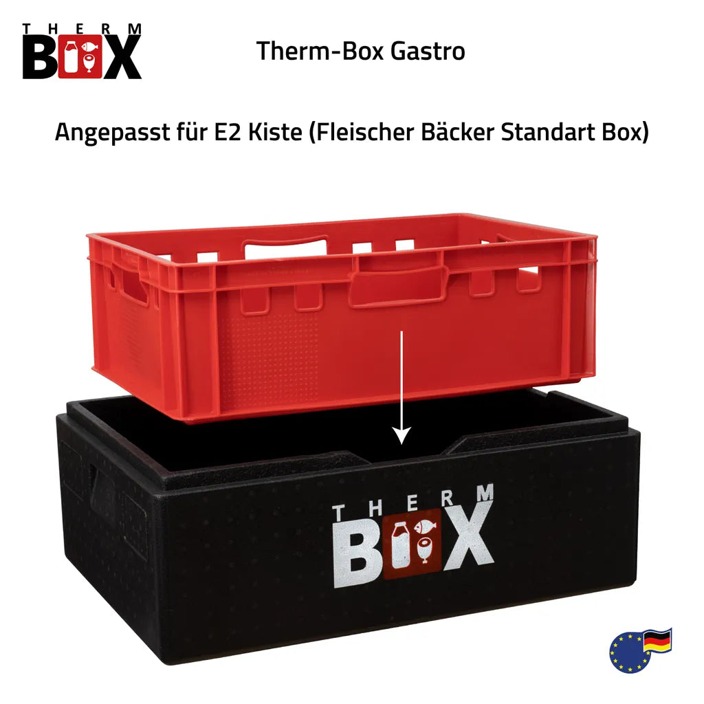  Profibox B53 - Wand: 3cm - Volumen: 53L - Innenmaß: 62,5x42,5x22cm - Wiederverwendbar Isolierbox Thermobox Kühlbox Warmhaltebox - Für E2 Kiste