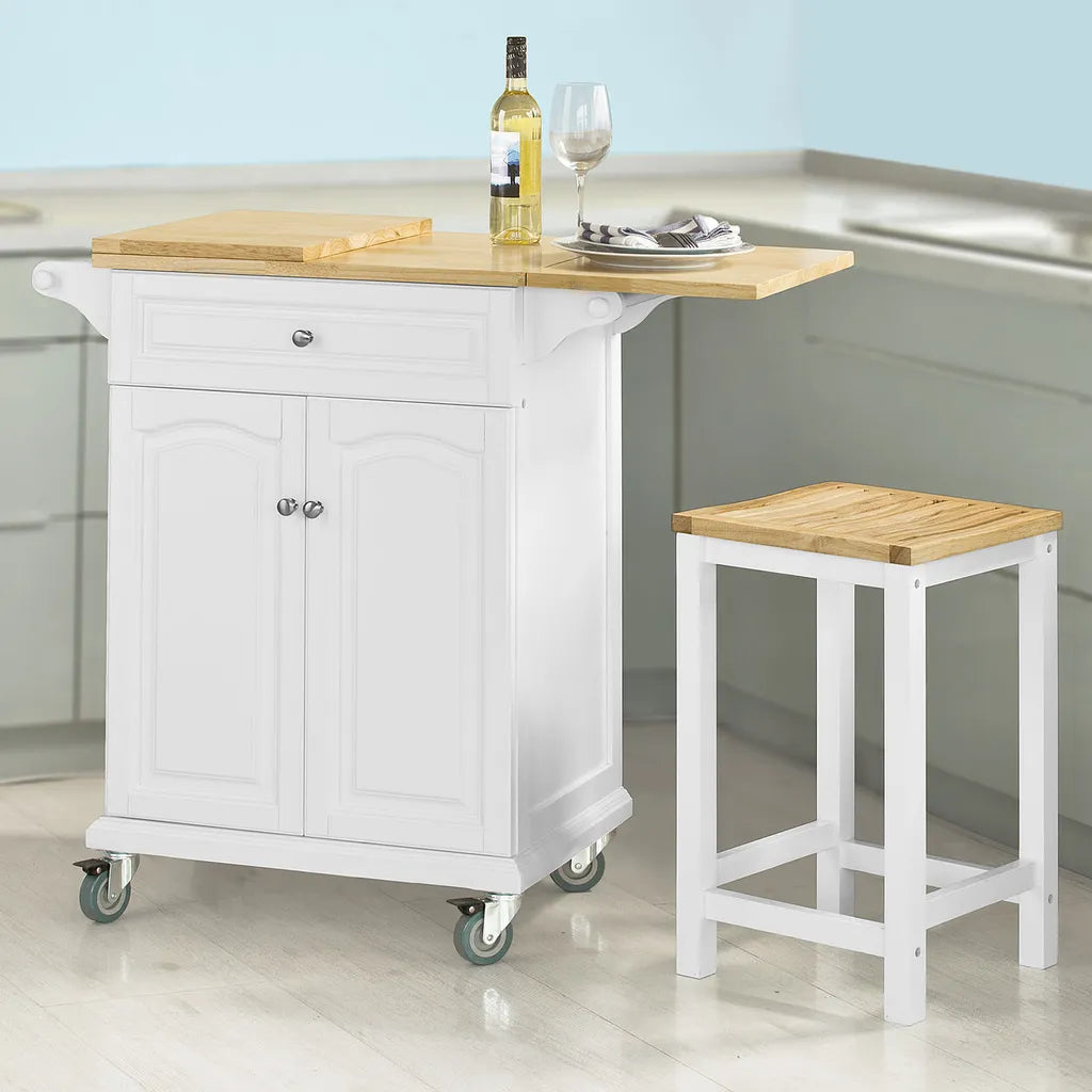  SoBuy® Servierwagen, Küchenwagen,mit Klappbare/erweiterbarer Arbeitsfläche, FKW36-WN