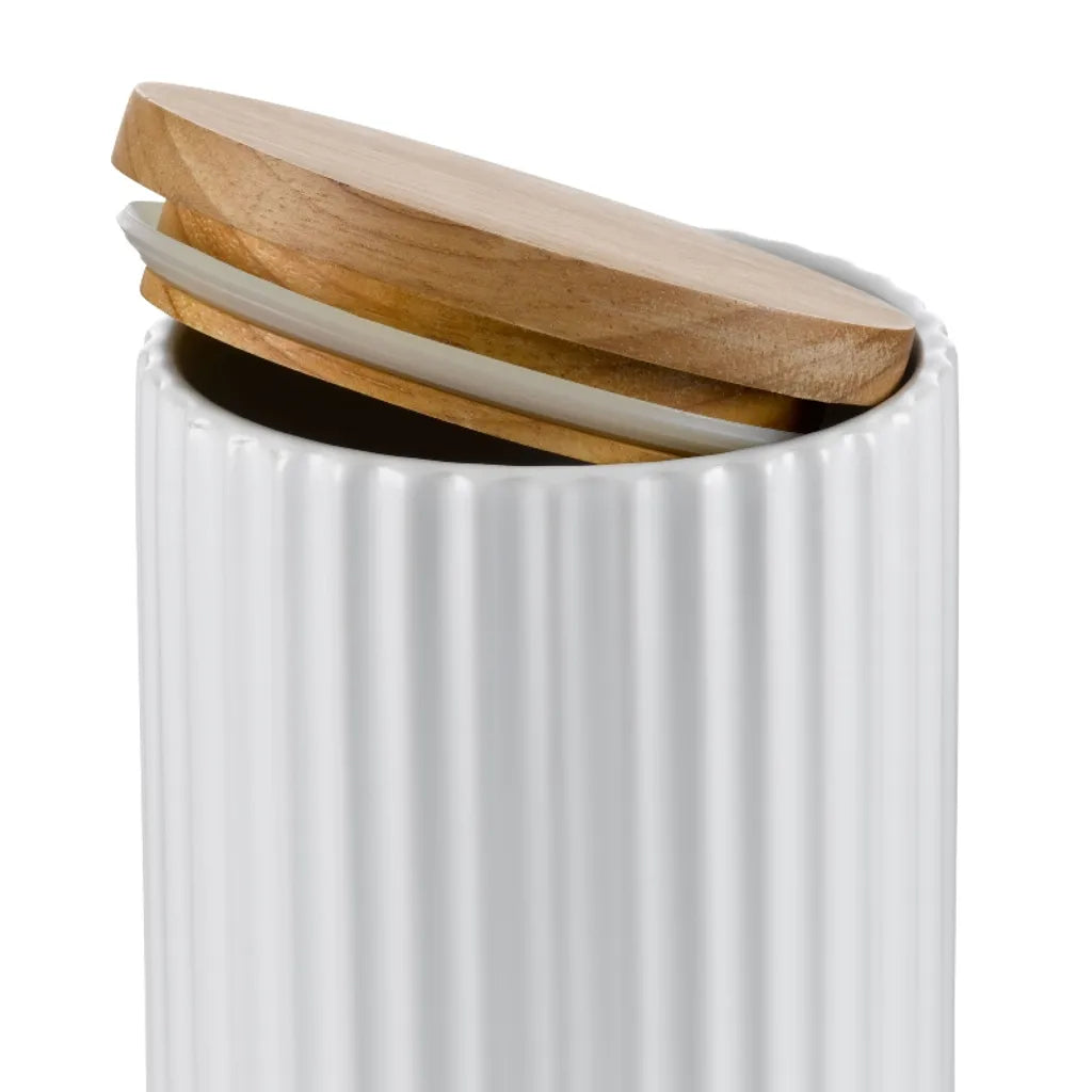  Kela Vorratsdose 1 Liter Keramik Behälter Mailin Aus Keramik Mit Holzdeckel