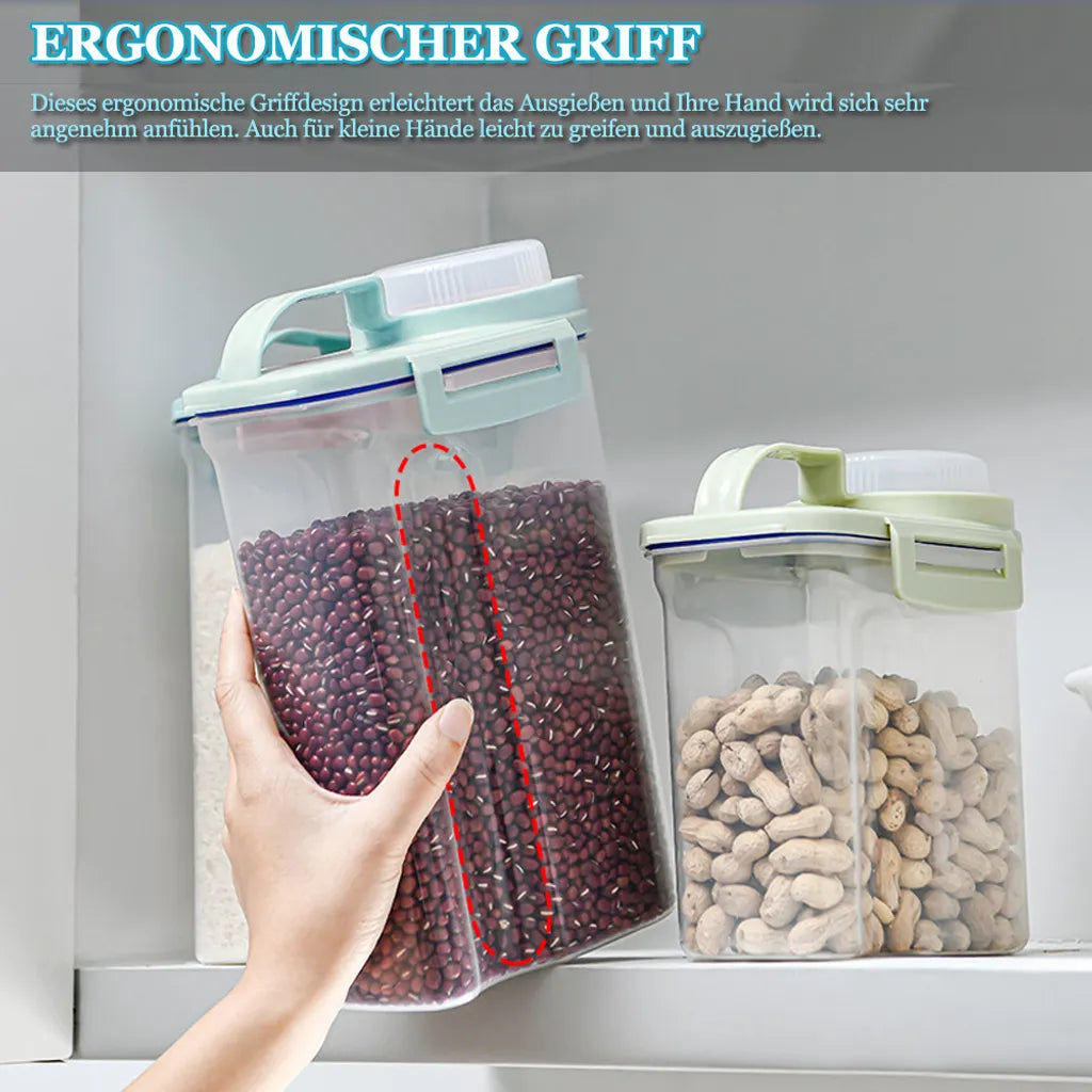  Vorratsdosen 2L Müslidosen Mit Messbecher BPA-frei Luftdicht Müsli Schüttdose Mit Deckel Kunststoff Vorratsbehälter Küche Aufbewahrungsbox Für Mehl Getreide Reis (Blau)