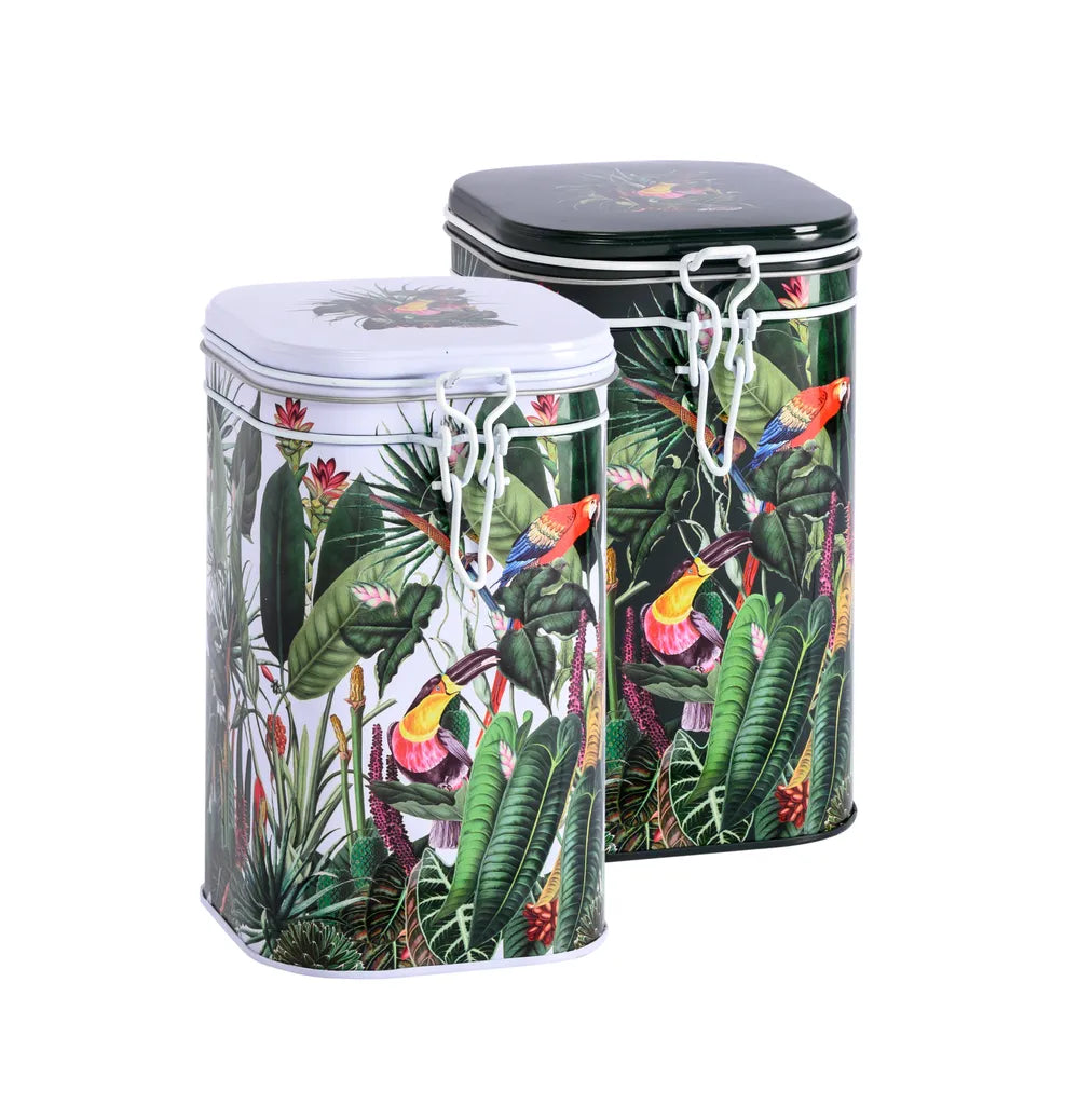  Teedose Vorratsdose Teebüchse Blechdose Edelstahl Weiß Wald EIGENART